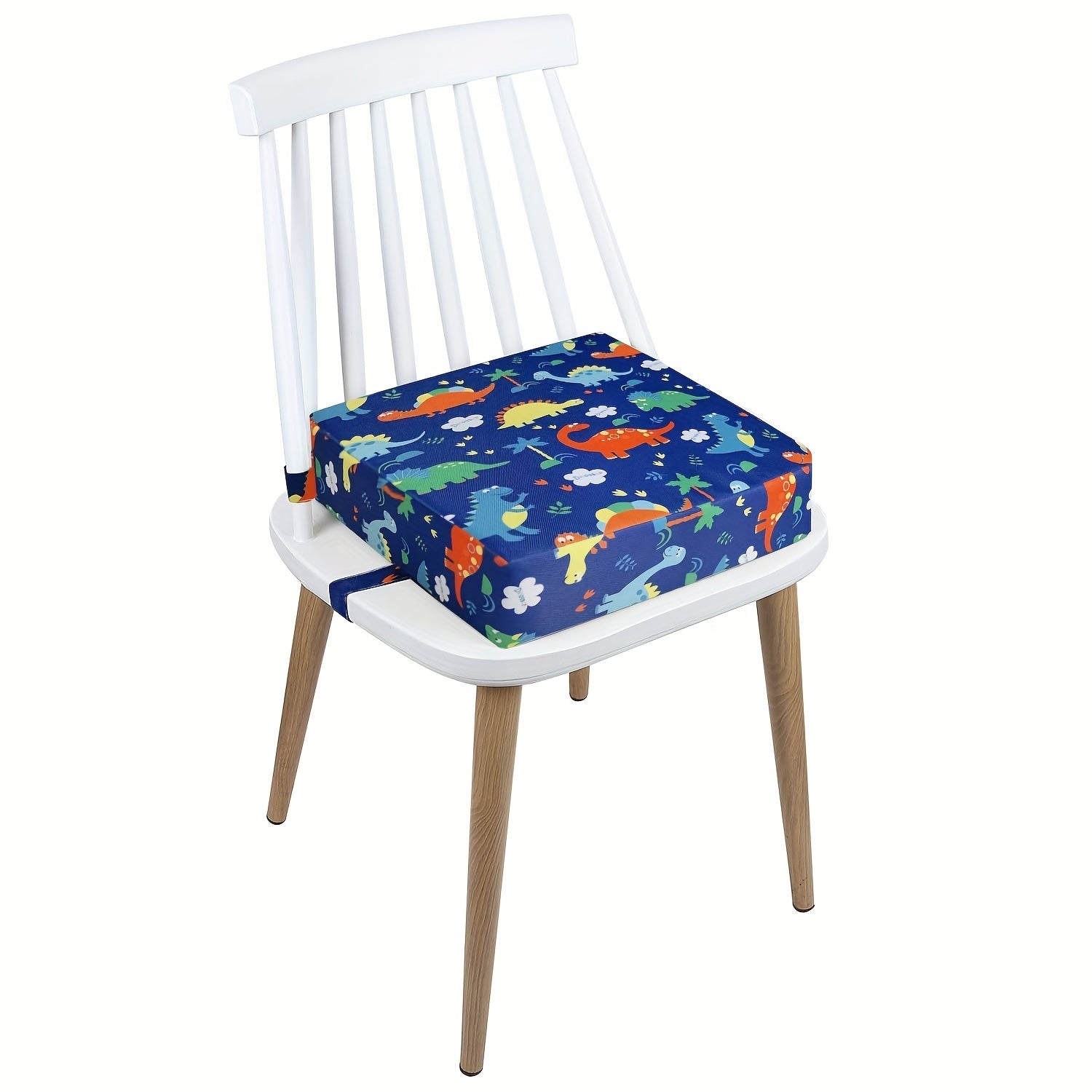 Asiento elevador para niños pequeños Blue Dinosaur para mesa de comedor, portátil y lavable