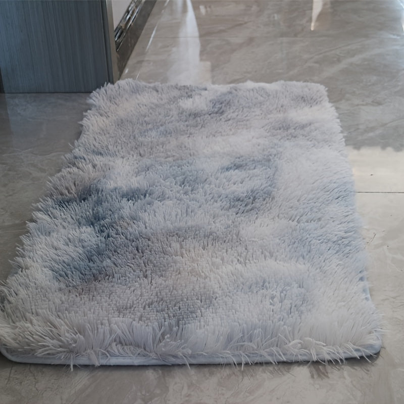 Light Gray Plush Floor Mat Non-Slip Bathroom Bedroom Living Room
