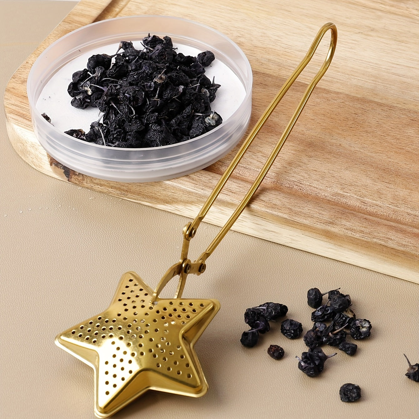 Набор для заваривания чая из нержавеющей стали с цельным ситечком в форме звезды для домашнего использования.