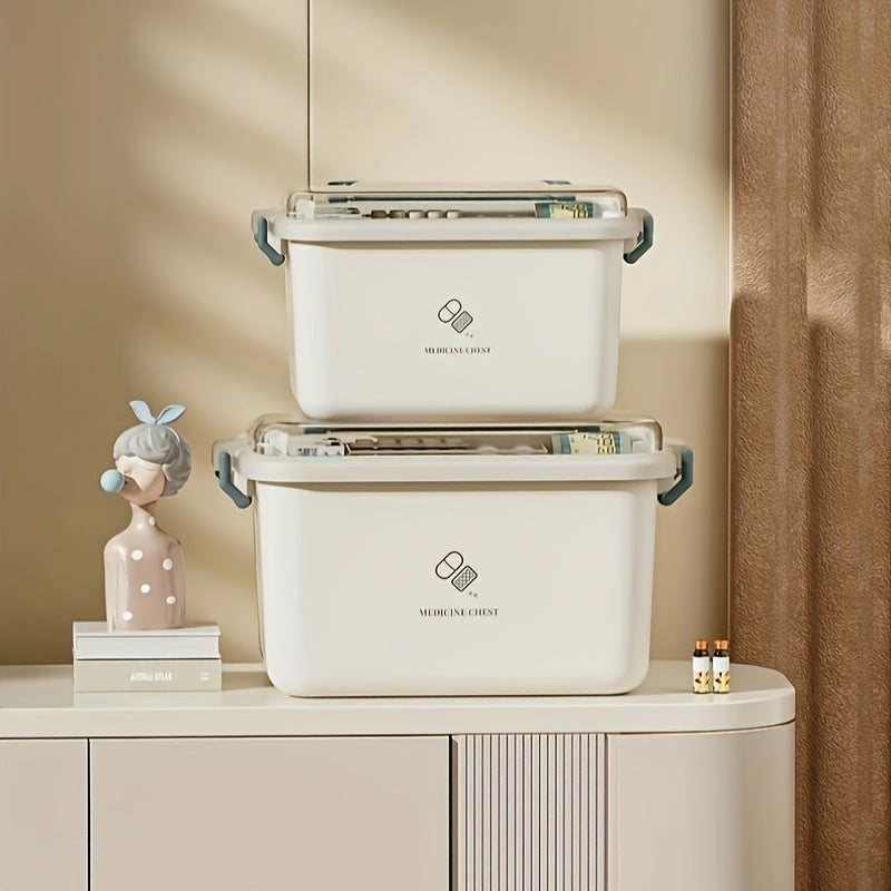 Caja de almacenamiento de medicamentos de múltiples capas a prueba de agua para viajes y hogar, organizador de plástico duradero