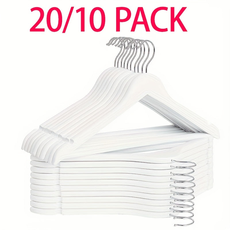 Juego de 10/20 perchas de madera antideslizantes con ranuras para armarios y almacenamiento en armario