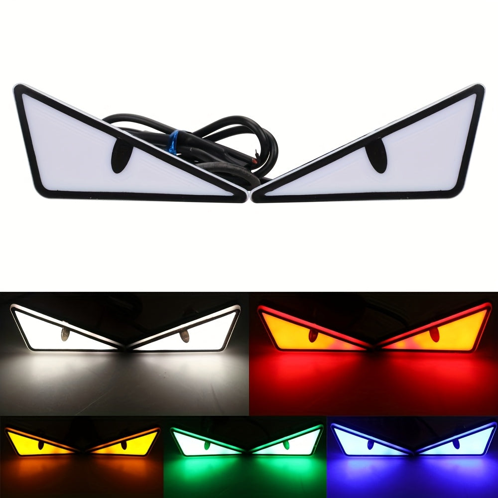 2pcs LED Demon Eye Lights Triangle Angel Eye Car Motorcycle Neon Bright Safety Driving