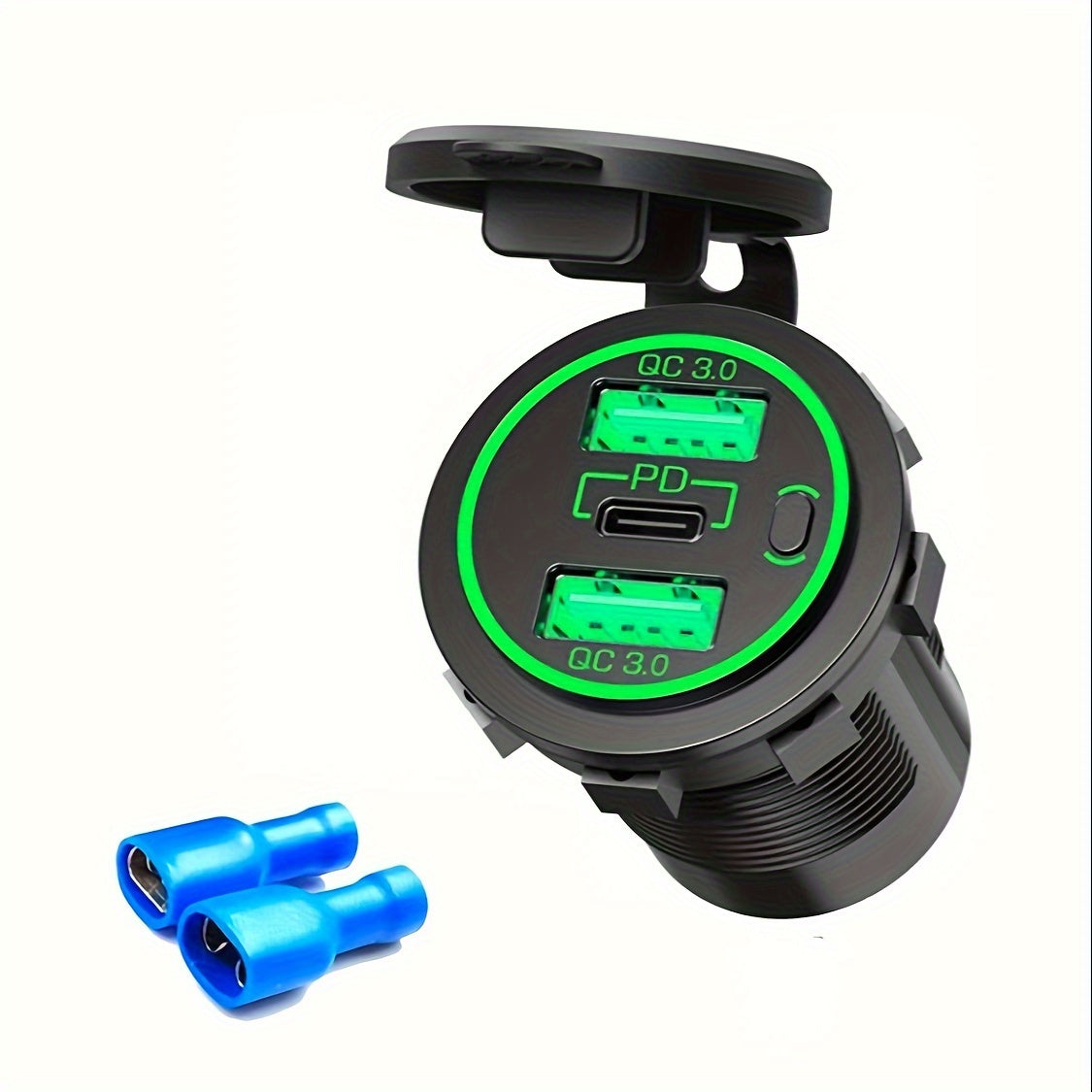 3-In-1 Car Charger USB C QC3.0 PD3.0 Fast Charge 12V 24V Adapter