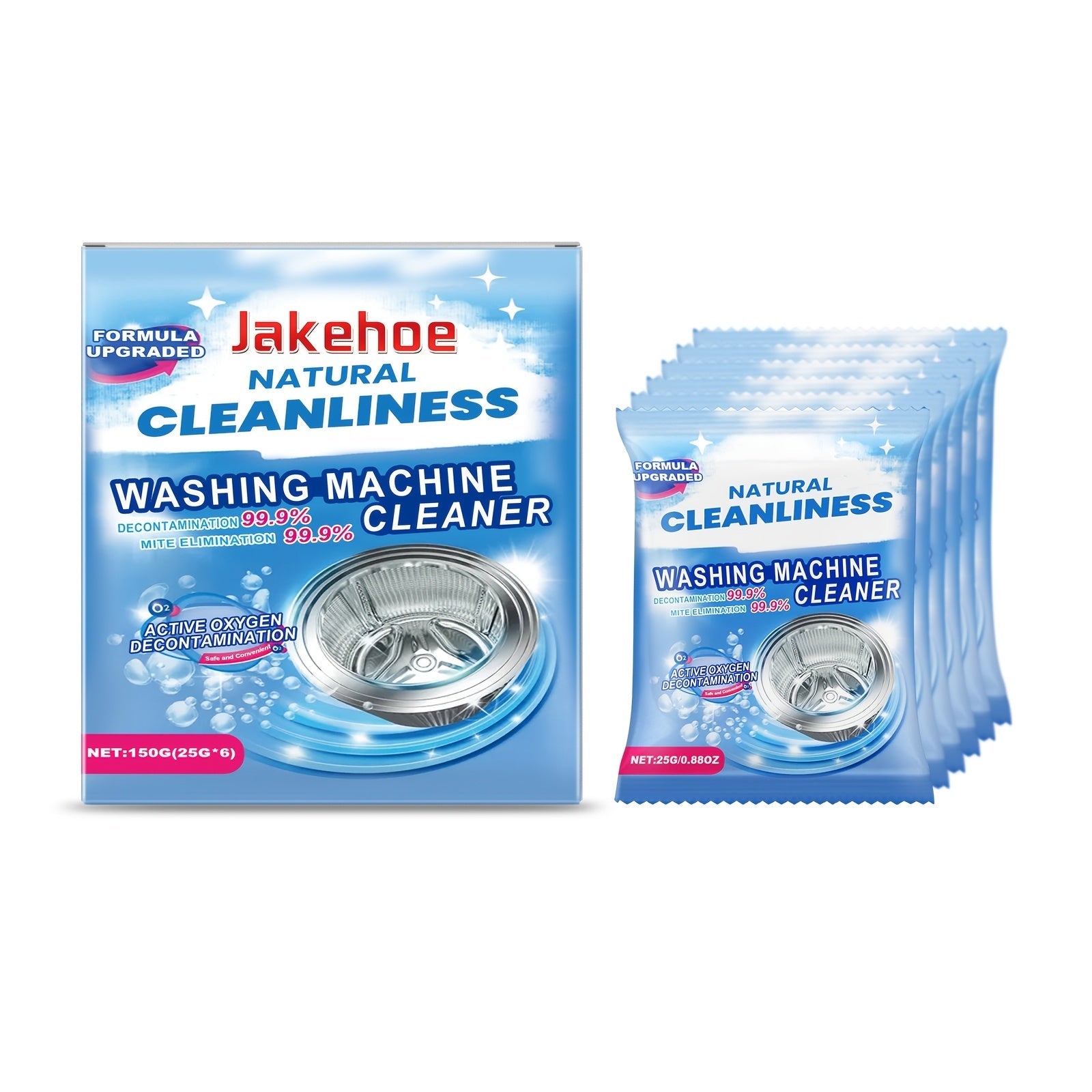 Stain Remover and Cleaning Powder for Washing Machines, Residue-Free, Odor Elimination