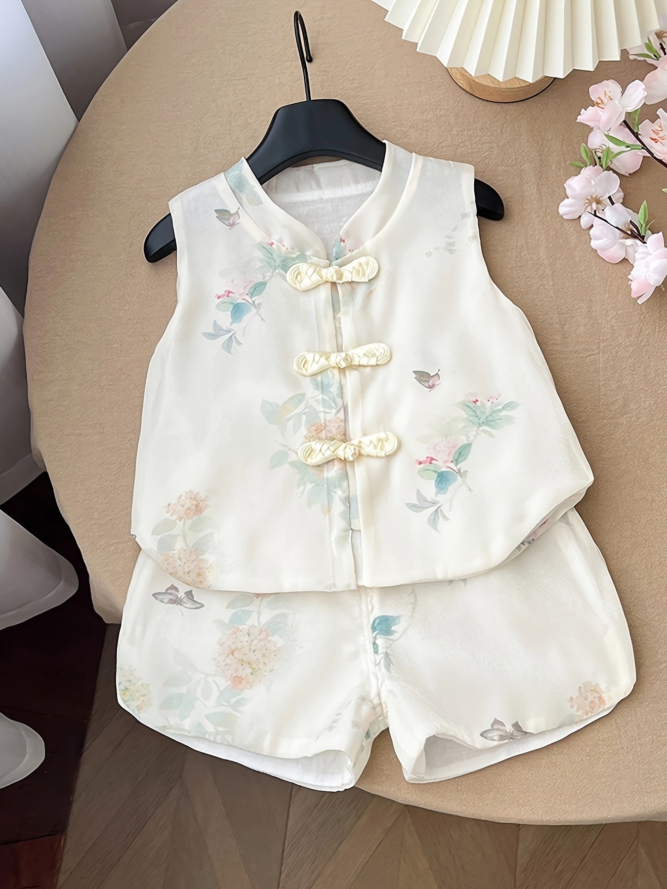 Детские летние шорты без рукавов, цветной вязаный костюм для прогулок на свежем воздухе