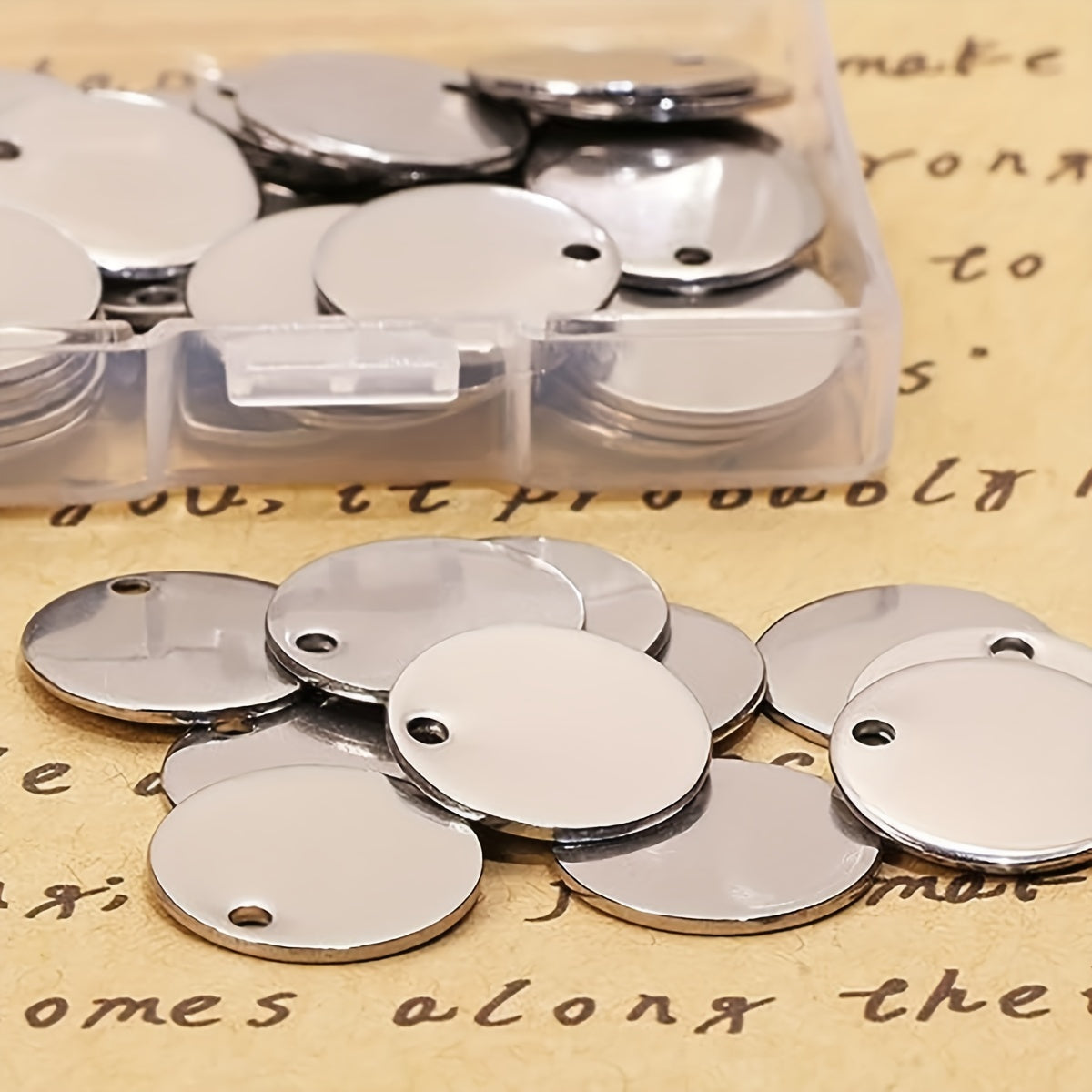 25mm Stainless Steel Round Pendant Discs Set for Jewelry Making Blank Tags for Bracelets Earrings and Necklaces