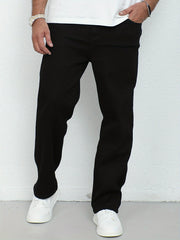 Plus Size Men's Stretchy Cotton Denim Jeans Straight Leg Spring Fall