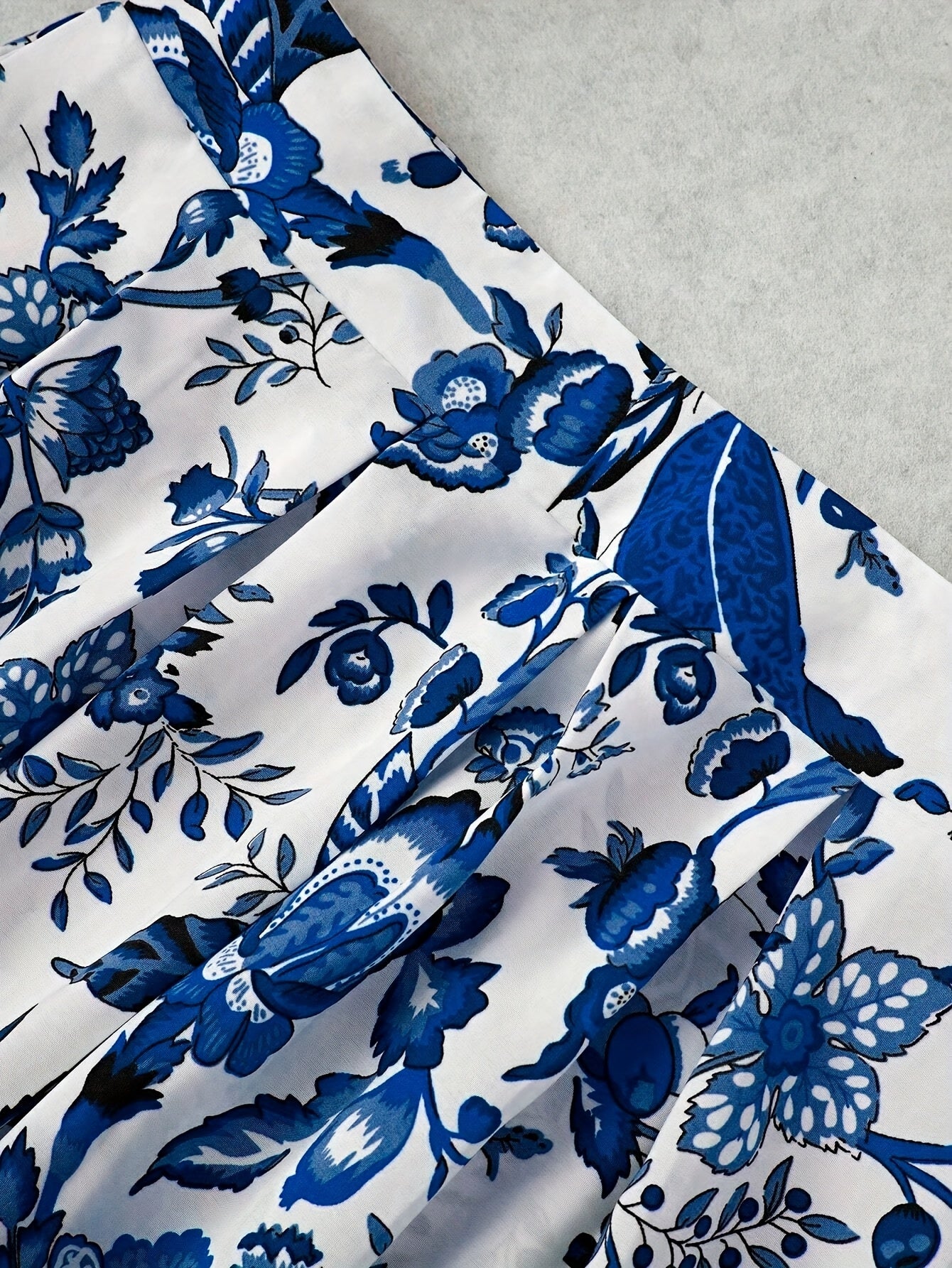 Women's Floral Print Flared Skirt Short Pleated Zipper Machine Washable