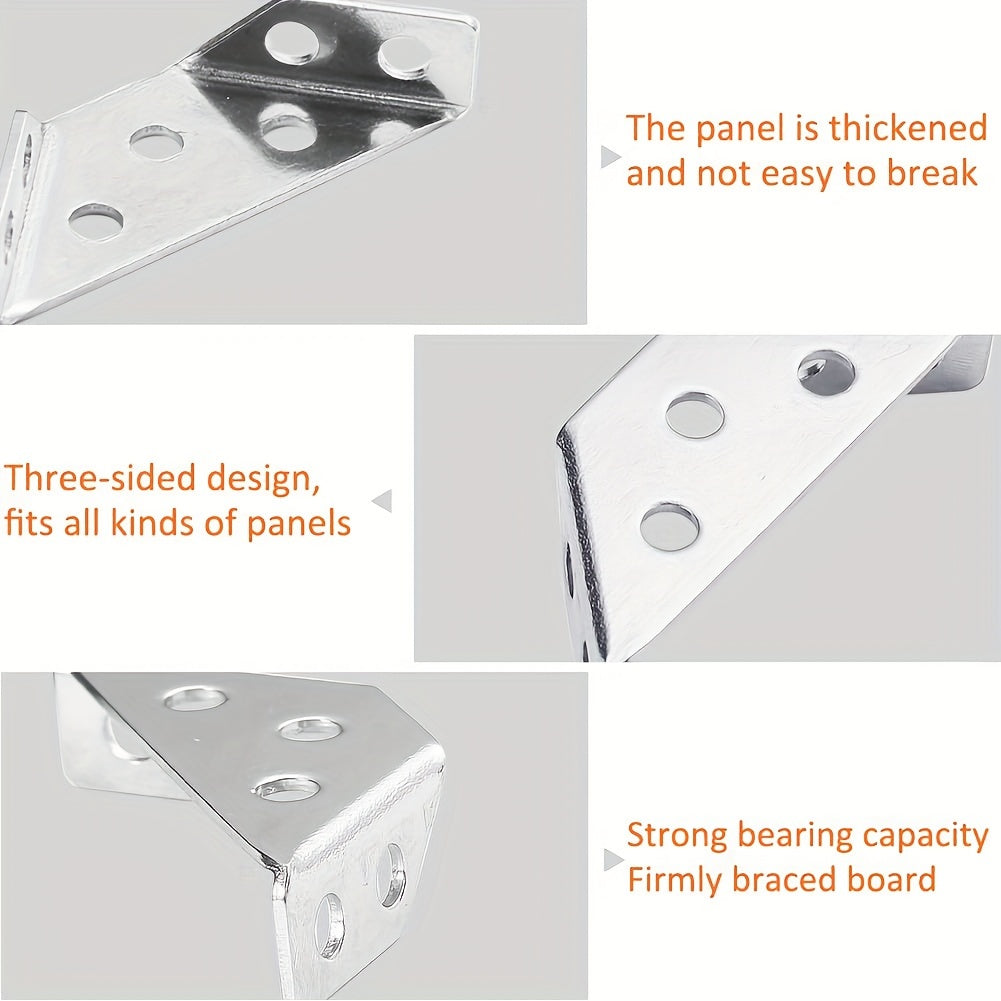 96pcs 12-Angle Steel Corner Brackets with Screws for Furniture and Woodworking