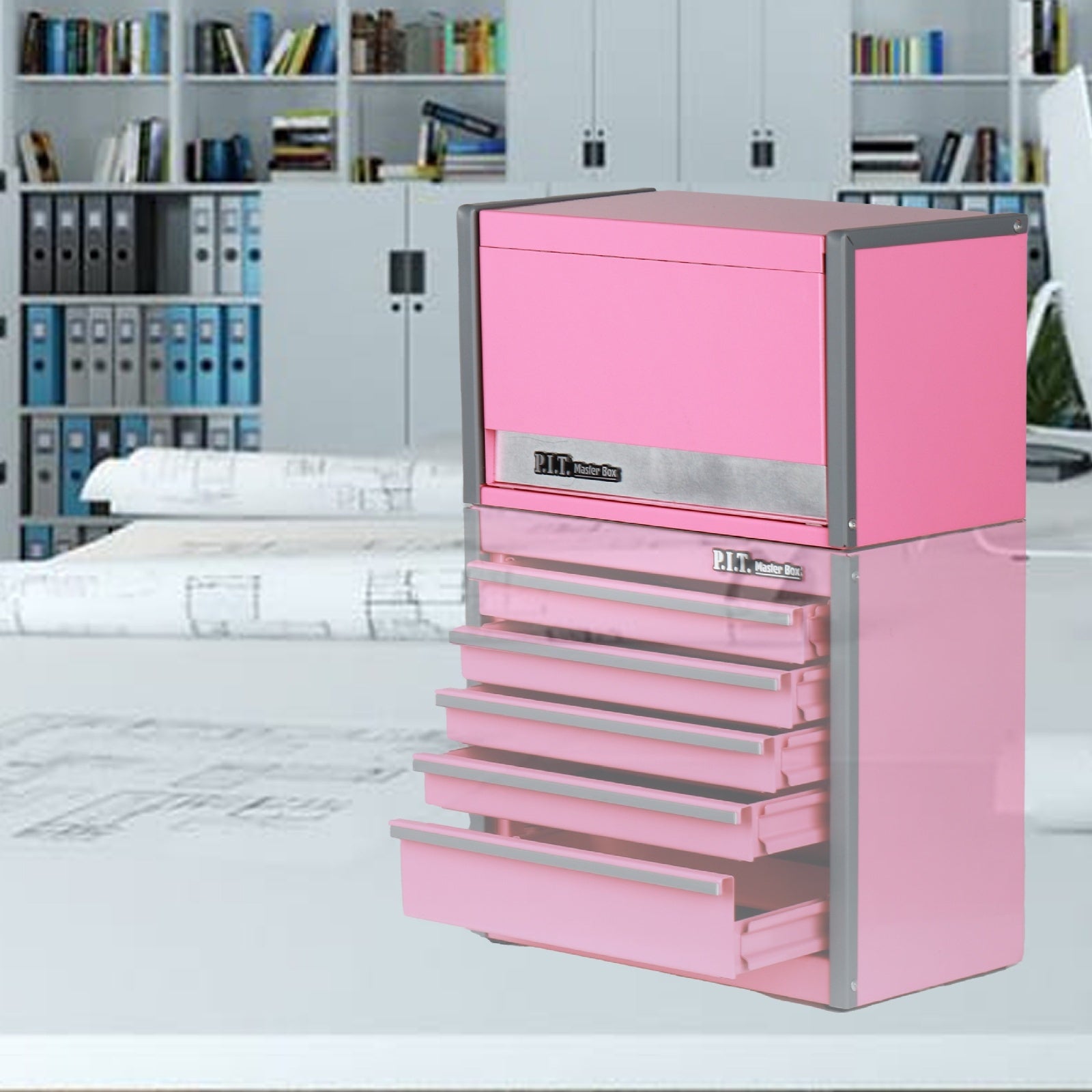 Mini Steel Tool Box with 3 Drawers, Magnetic Lock, Portable Organizer