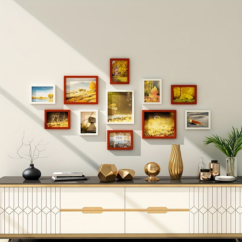 11-Piece Photo Wall Frame Set No Drilling Creative Wall Decor for Bedroom Living Room