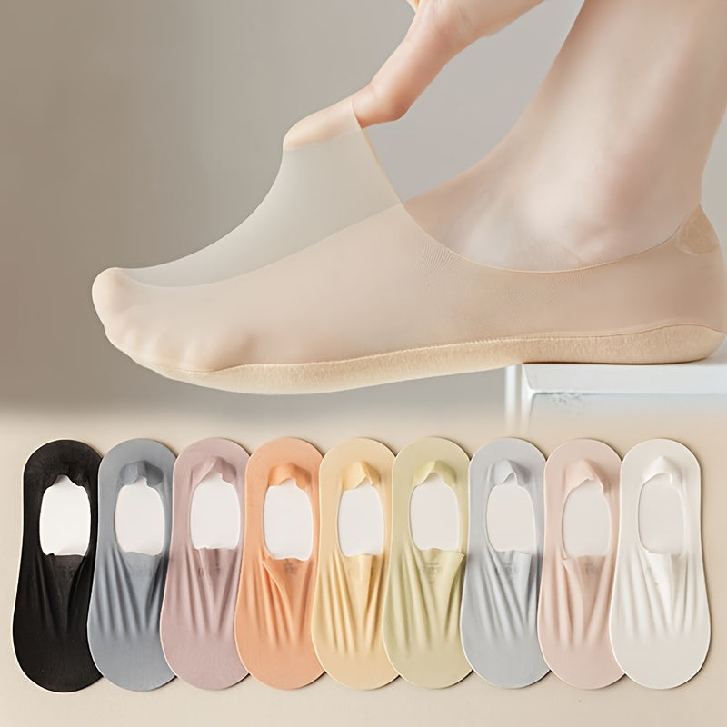 Women Invisible Boat Socks Set of 1 or 4 Pairs Low-Cut Shallow Design Summer Thin Knit