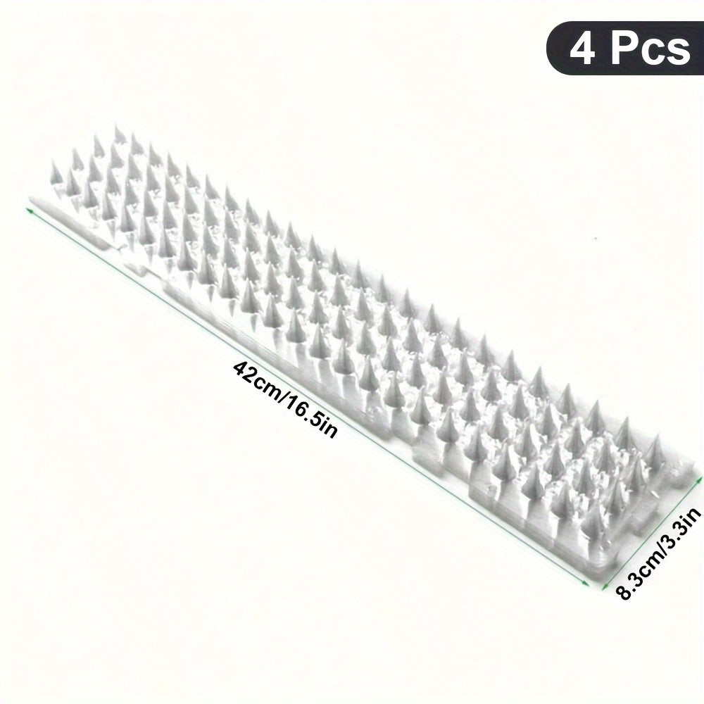 4pcs Outdoor Bird and Cat Deterrent Spikes Pet Safe Plastic Easy Install for Pigeons Squirrels