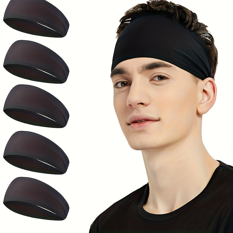 Набор из 5 спортивных повязок для бега, велоспорта, йоги и спорта, отводящих пот