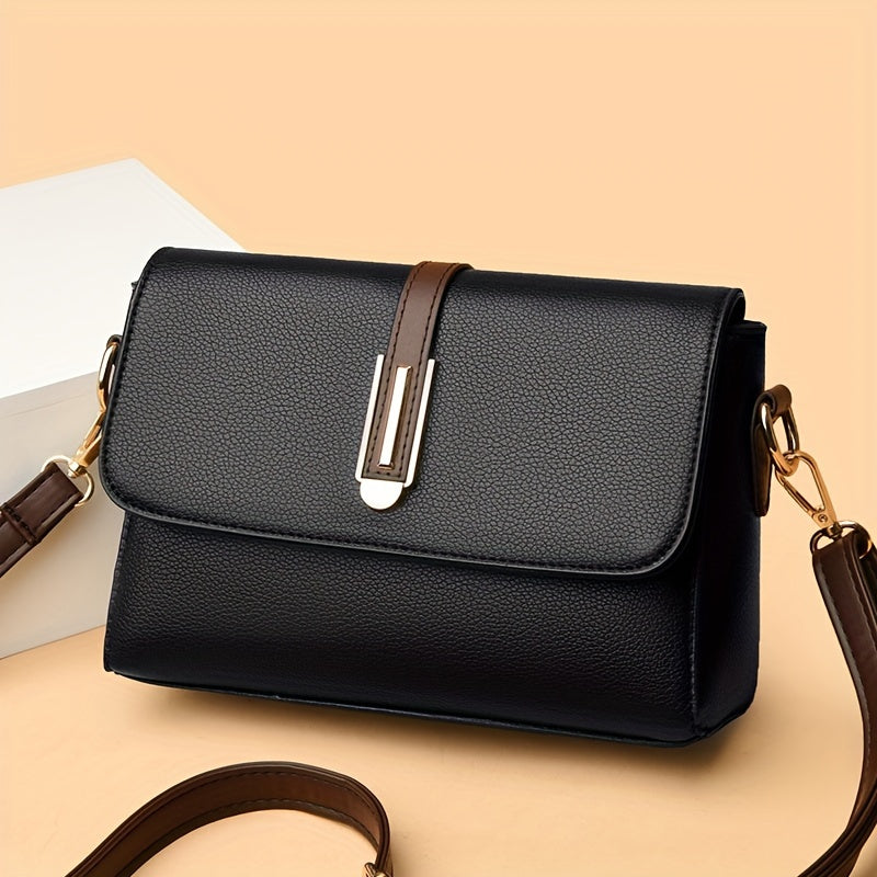 Ayollar uchun qora, khaki yoki ko'k variantlarida zip yopiq xochli sumka. Polyesterdan tayyorlangan, chetida bo'yoq detali mavjud.