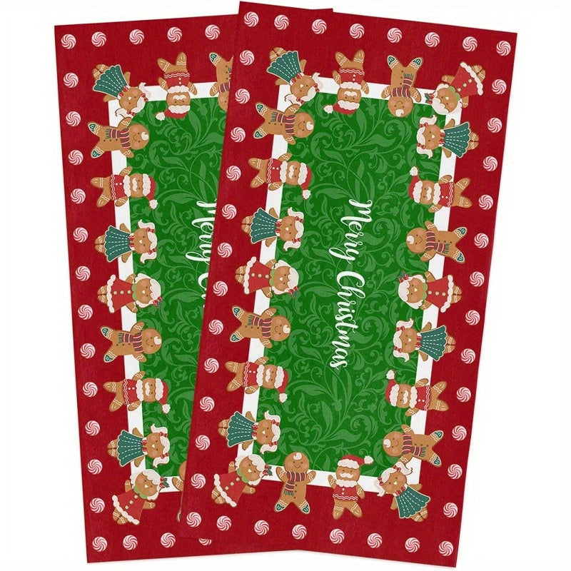 Set of 2 Christmas Kitchen Towels 45.72x66.04cm Reusable Holiday Gift