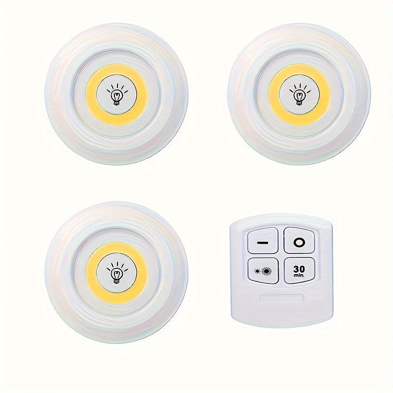 Wireless LED Under-Cabinet Lights with Remote Control for Kitchen and Wardrobe (6 or 3 Pack)