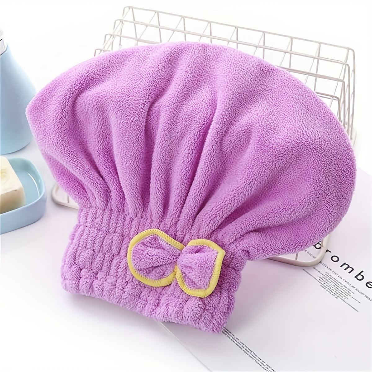 Microfiber Hair Towel Wrap for Women and Girls Quick Dry Super Absorbent Shower Cap