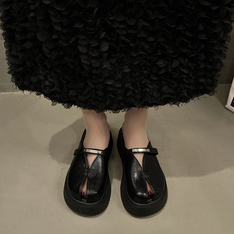 Women's Mules Synthetic Cover Platform Shoes Black Casual Formal Comfortable