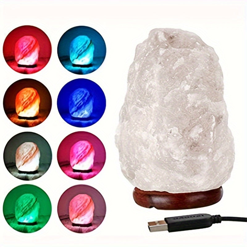 Colorful Mineral Salt Lamp Night Light for Bedroom Decor and Gift