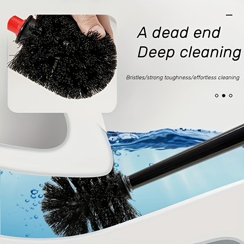 Elektrsiz hojatxona cho'tkasi to'plami, egiluvchan uzun tutqichi bilan, hammom idishlari uchun plastik tozalash cho'tkasi, o'lik burchaksiz dizayn, yashash xonasi, hammom, hojatxona, patio uchun tutqich kiritilgan - qo'lda tozalash vositasi