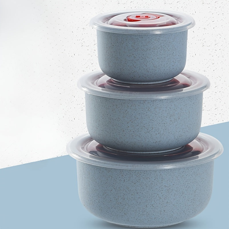 Set of 3 Round Airtight Food Storage Containers for Lunches