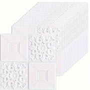 10/40 dona oq 3D gul o'z-o'zini yopishtiradigan PVC devor panellari, suv o'tkazmaydigan, yuviladigan, ta'sirga chidamli, uy bezak uchun