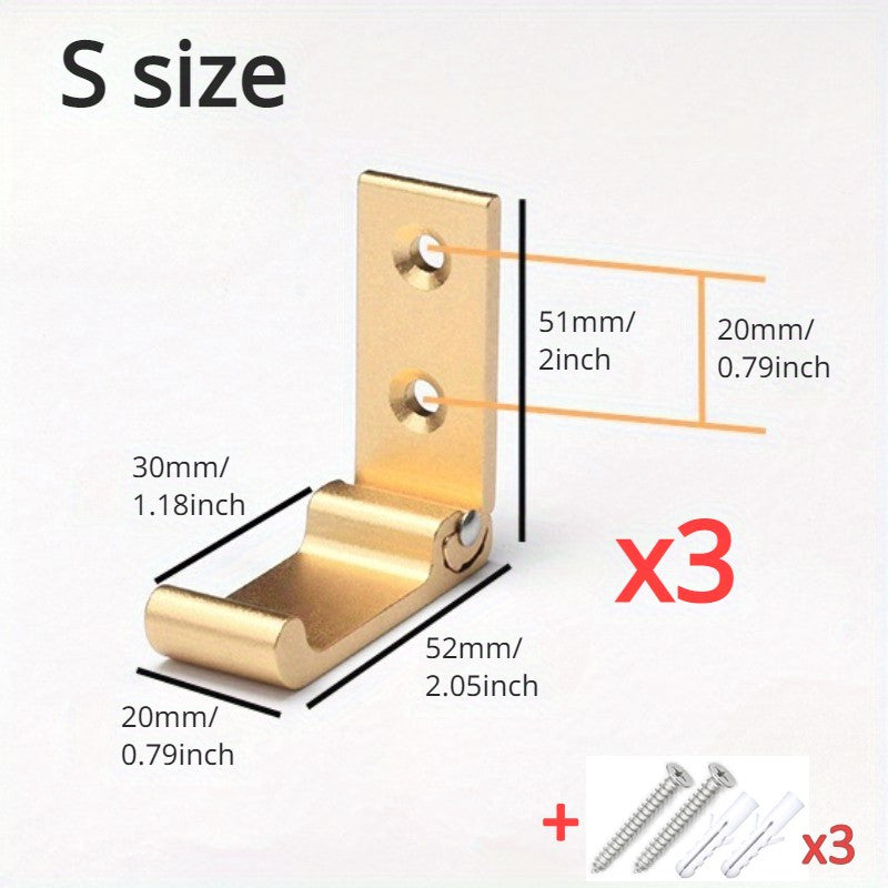 Foldable Wall Hooks Black Gold Silver for Bathroom Bedroom Coat Rack Robe Hanger