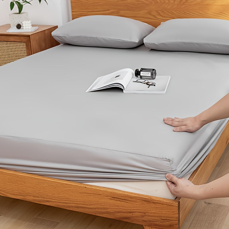 Sábana ajustable para cama individual de color sólido, capa única, invierno, disponibles en múltiples tamaños