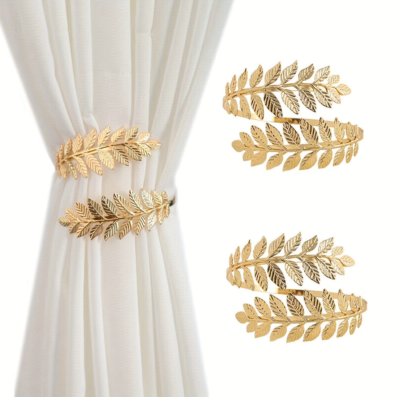 Metal Leaf Curtain Clip Holder for Living Room Bedroom Office Decor