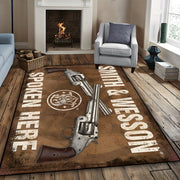 Pistol Pattern Area Carpet Non-Slip Indoor Outdoor Dirt Resistant Washable