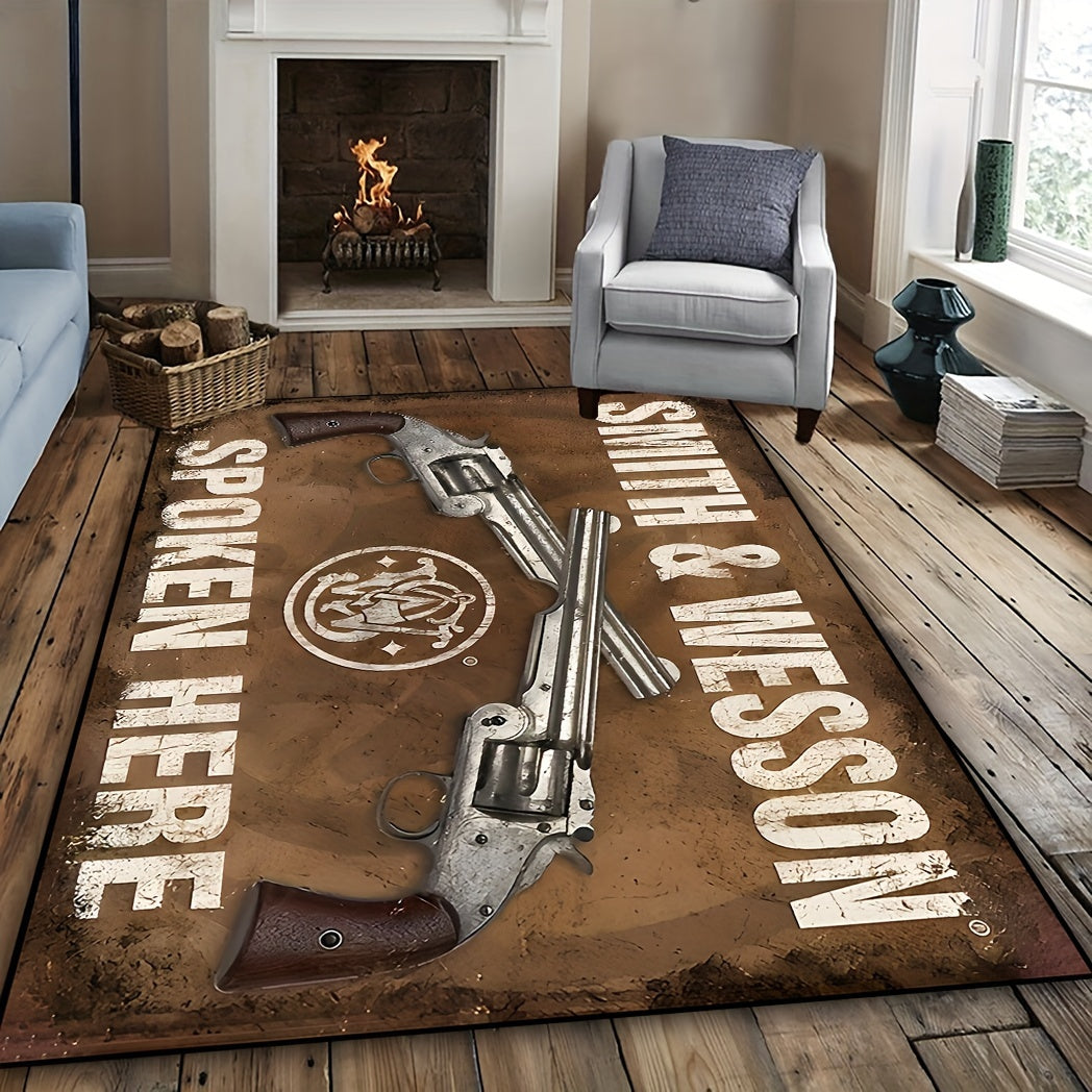 Pistol Pattern Area Carpet Non-Slip Indoor Outdoor Dirt Resistant Washable