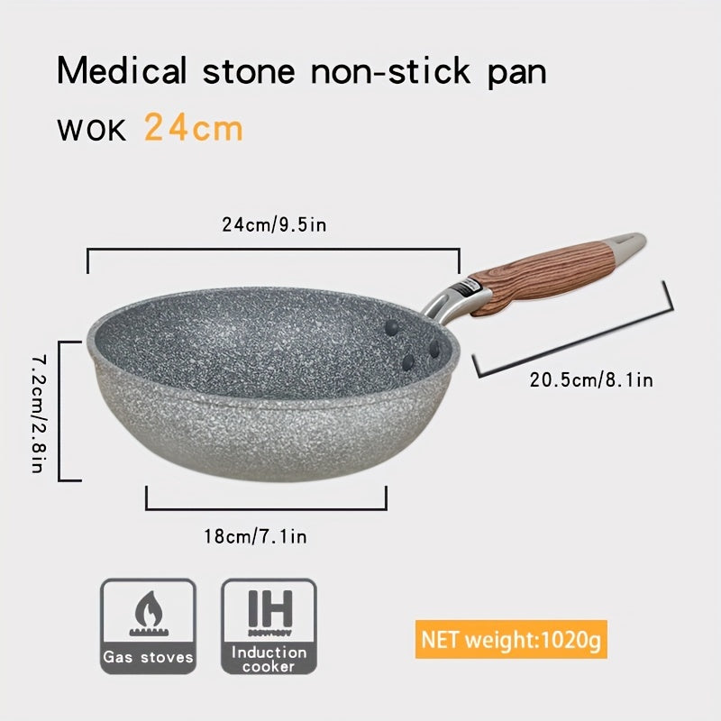 Yopishqoq bo'lmagan alyuminiy vok - Gaz va induksiya pechlari uchun mos, tozalash oson, uy oshxonalariga juda mos keladi