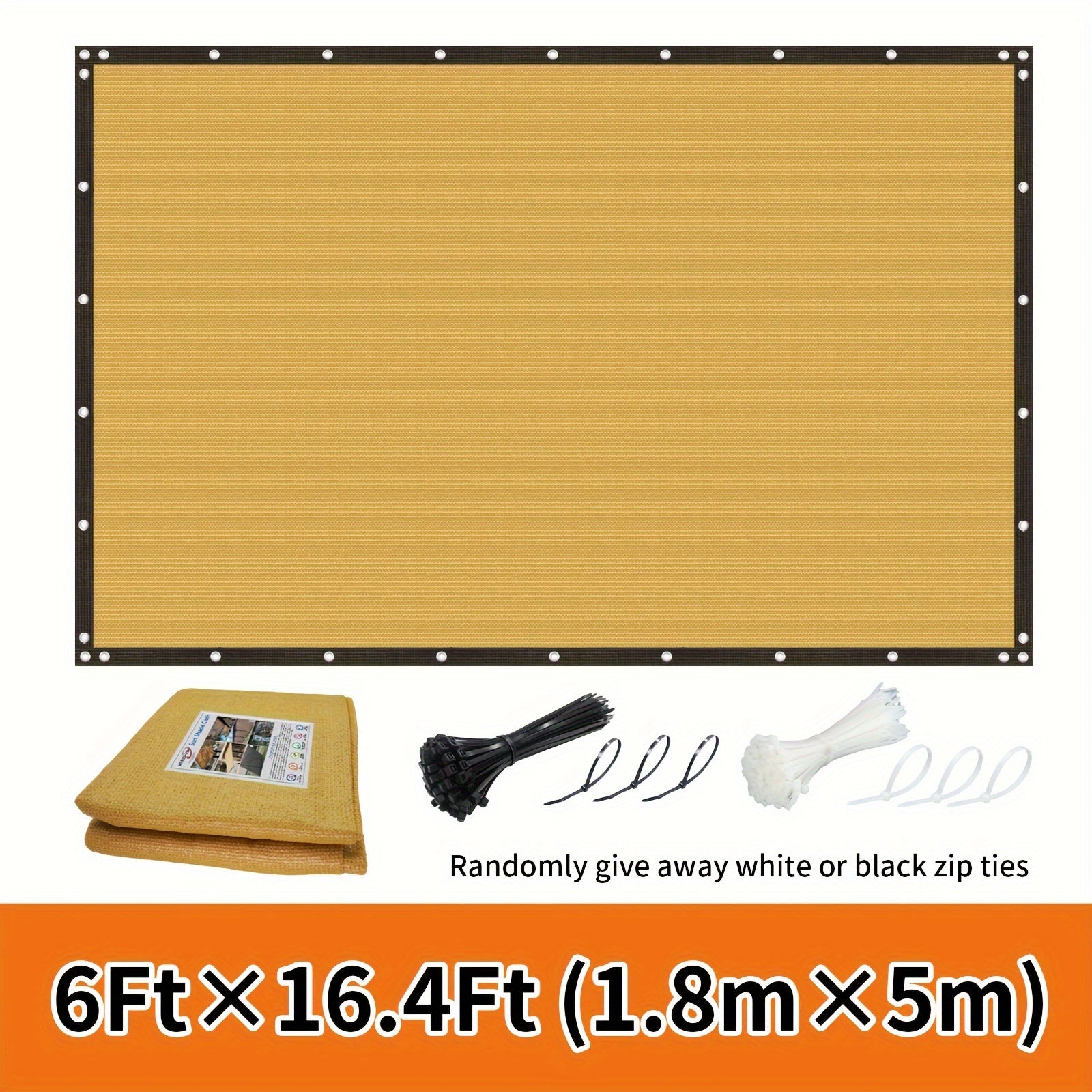 Outdoor Privacy Screen Fence Windproof Sun Protection Decorative Wall Mounted Barrier Black or White Ties Included