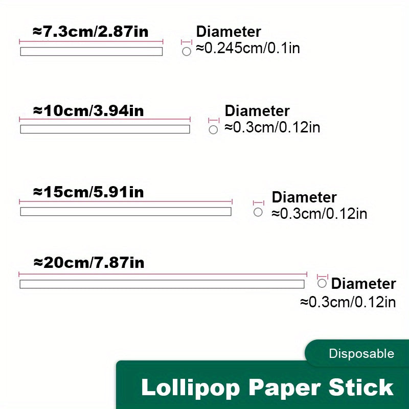 100 White Kraft Paper Cake Pop Sticks for Baking and Decorating