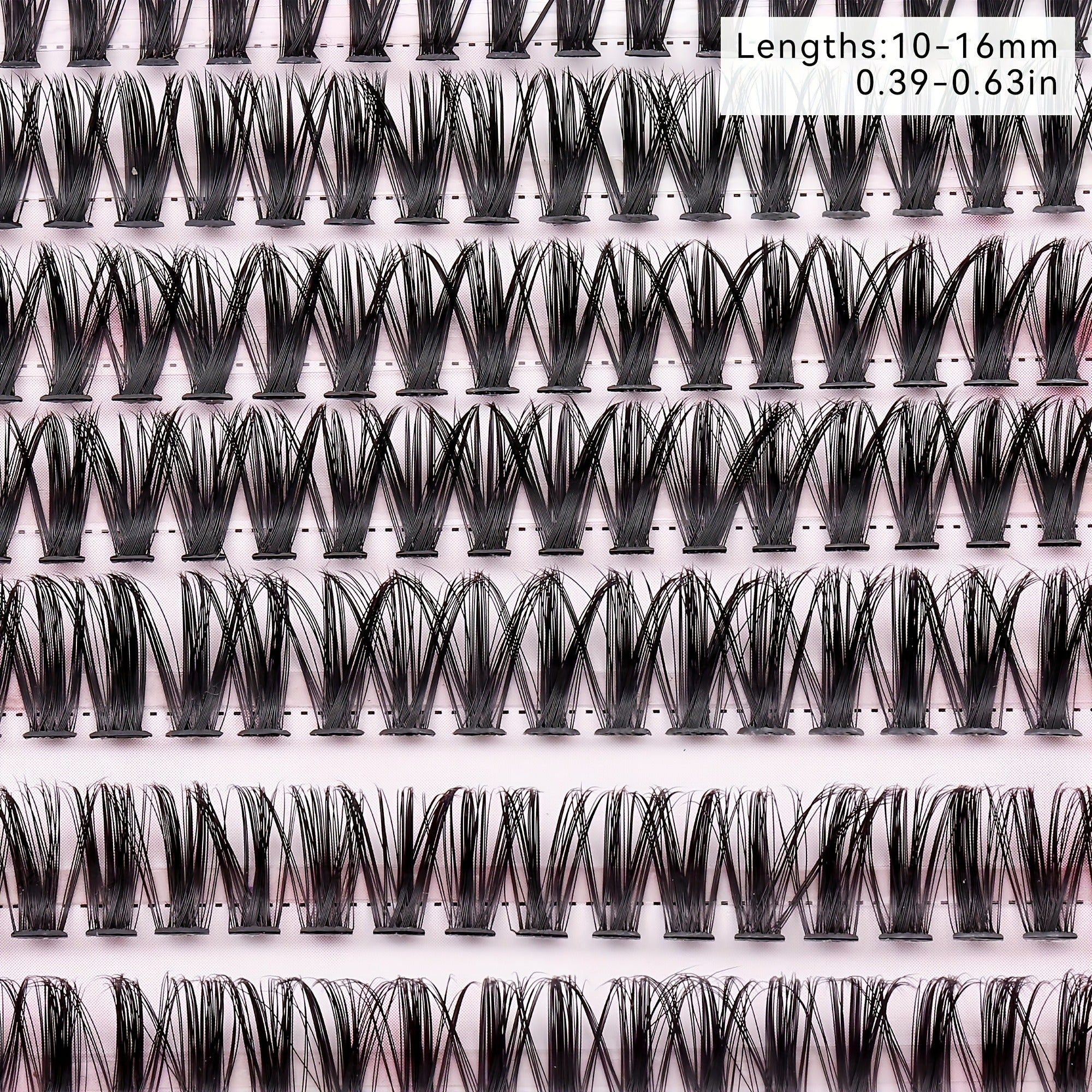 Pink Lash Kit with 200 C-Curl False Eyelash Clusters 10-16mm Hypoallergenic Travel-Friendly
