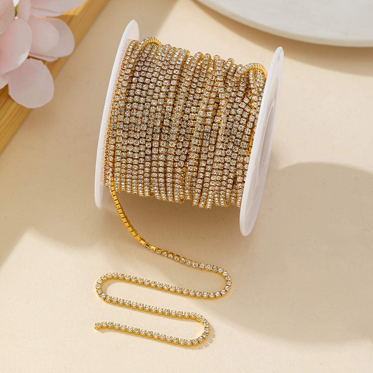 Элегантная цепочка для ногтей с блестками и стразами длиной 400 см, украшения для ногтей с ультра-блестками и алмазами