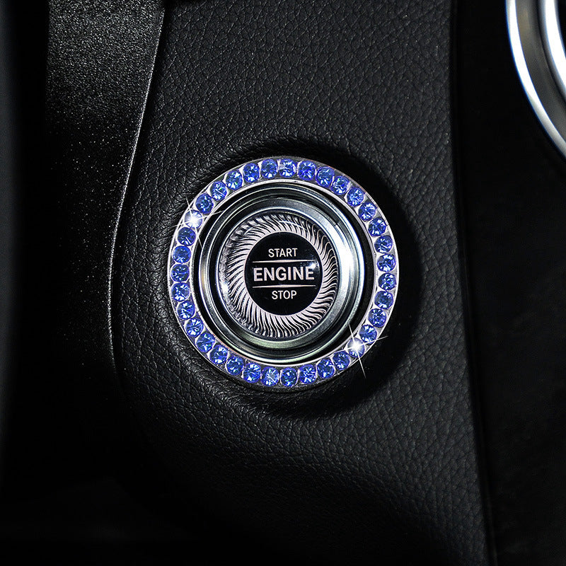 Universal Zinc Alloy Sparkle Ignition Button Cover for Cars