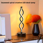 Spiral Table Lamp with Warm Seaweed Design for Bedroom Living Room Bar