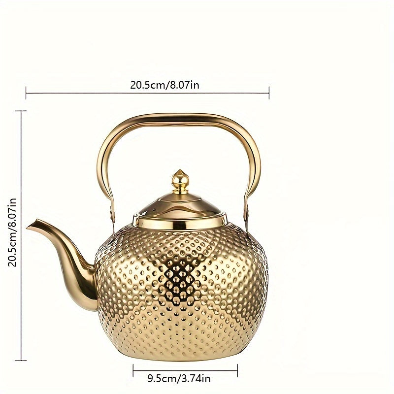 Tetera de acero inoxidable martillado para preparar té, café y leche