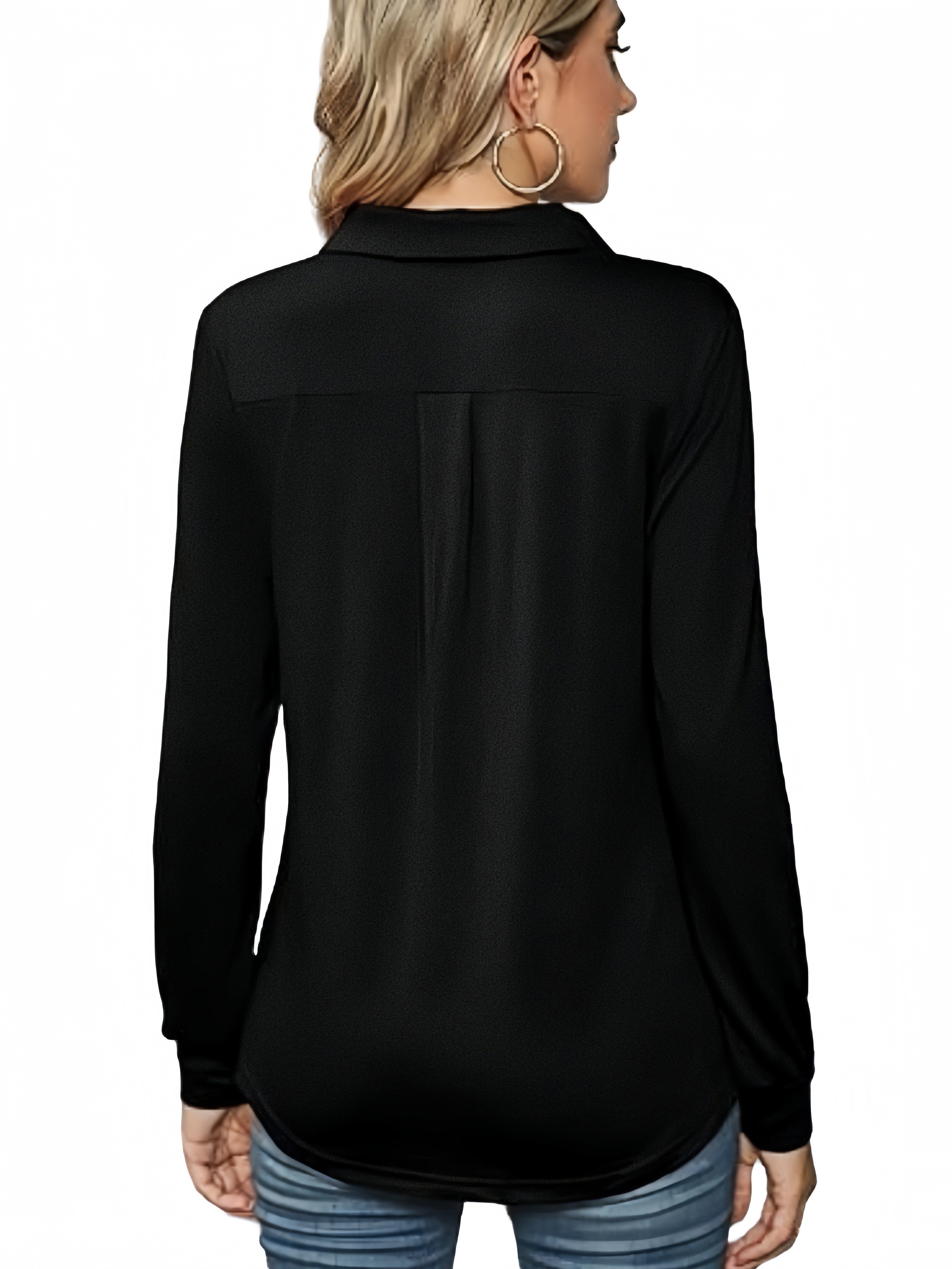 Women's Plus Size Long Sleeve T-Shirts Casual Solid Color Tops for Spring Fall 2-Pack