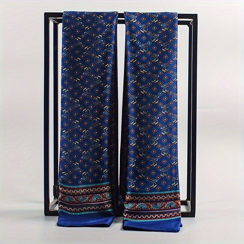 Men's Double Layered Scarf Soft Polyester Fashion Accessory Black