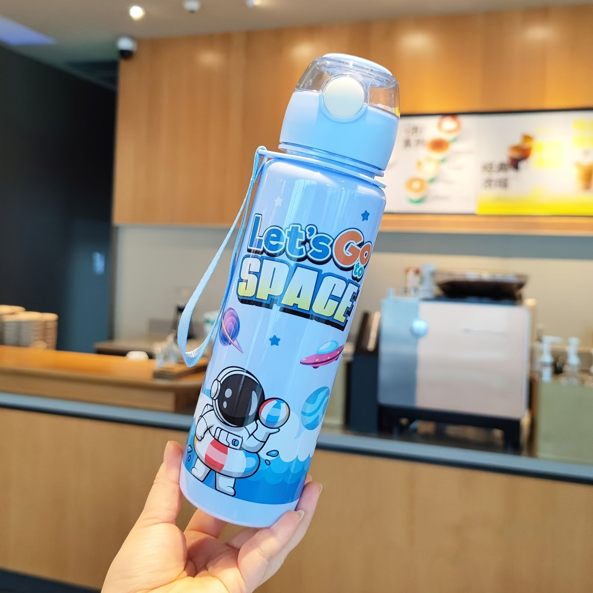 Leak-Proof Space-Themed 700ml BPA-Free High-Temperature Resistant Water Bottle for Outdoor Activities