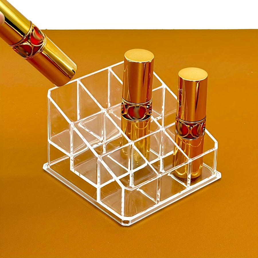 Organizador de maquillaje para lápiz labial con múltiples compartimentos, de plástico ligero, para almacenamiento en el baño
