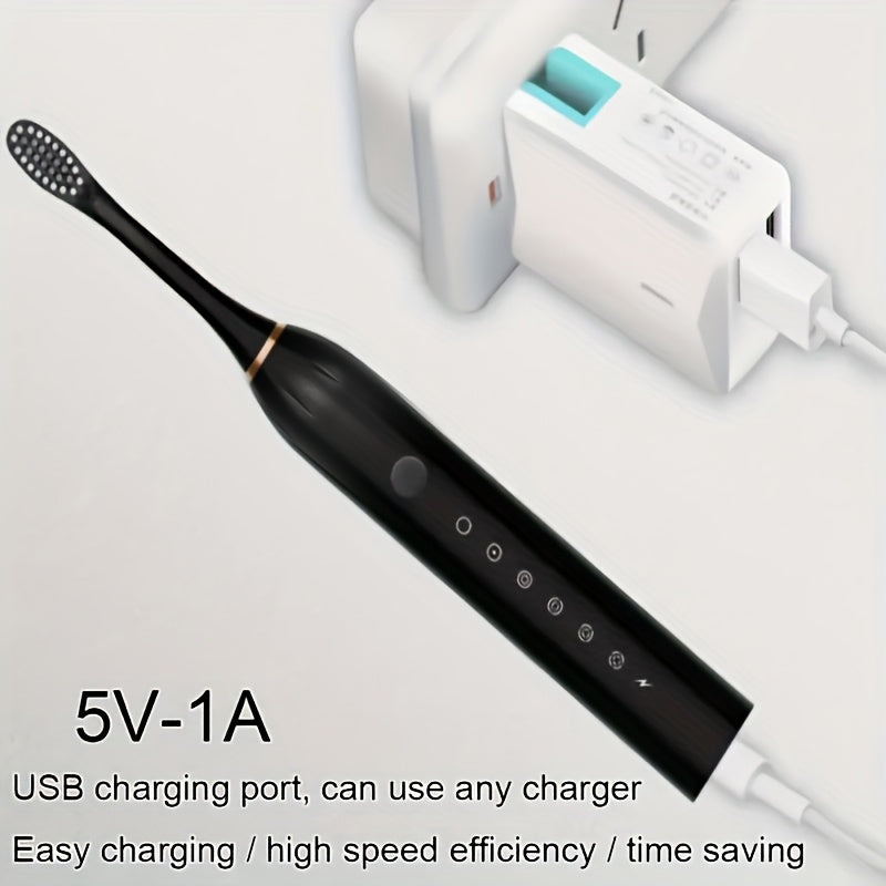 Electric Sonic Toothbrush for Adults and Students Soft Bristles USB Rechargeable