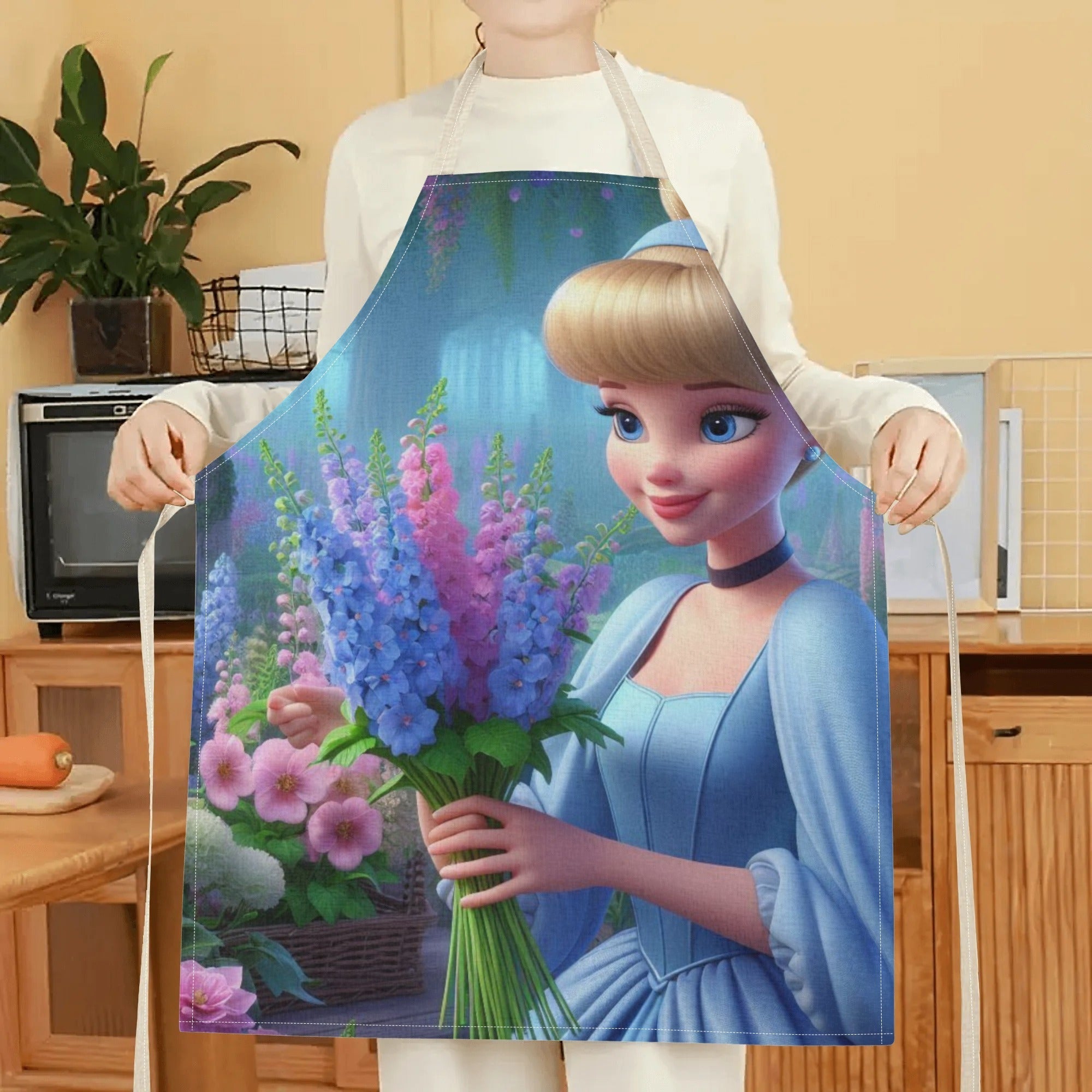 Waterproof Apron with Elsa Cartoon Design for Kitchen Restaurant Home Use