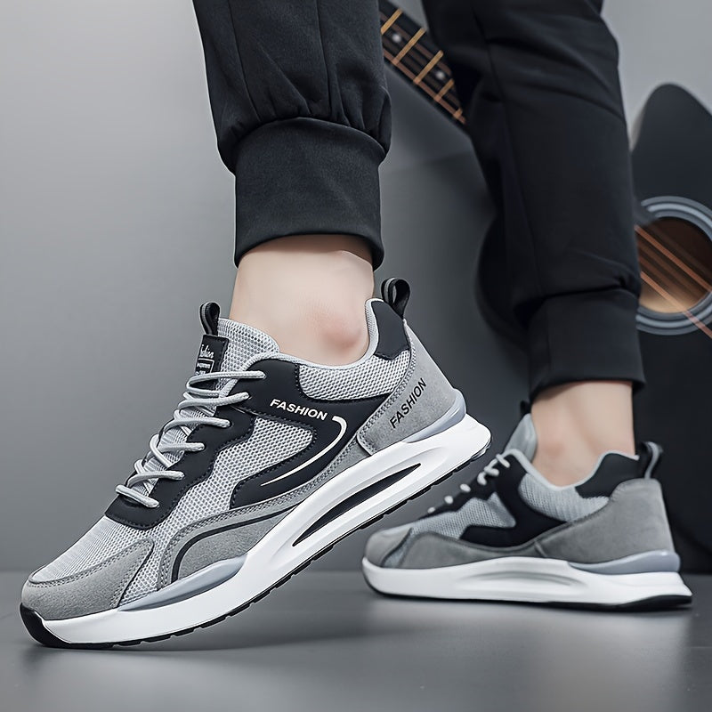 Men's Casual Sneakers Breathable Mesh Lace-Up Low Top Running Shoes