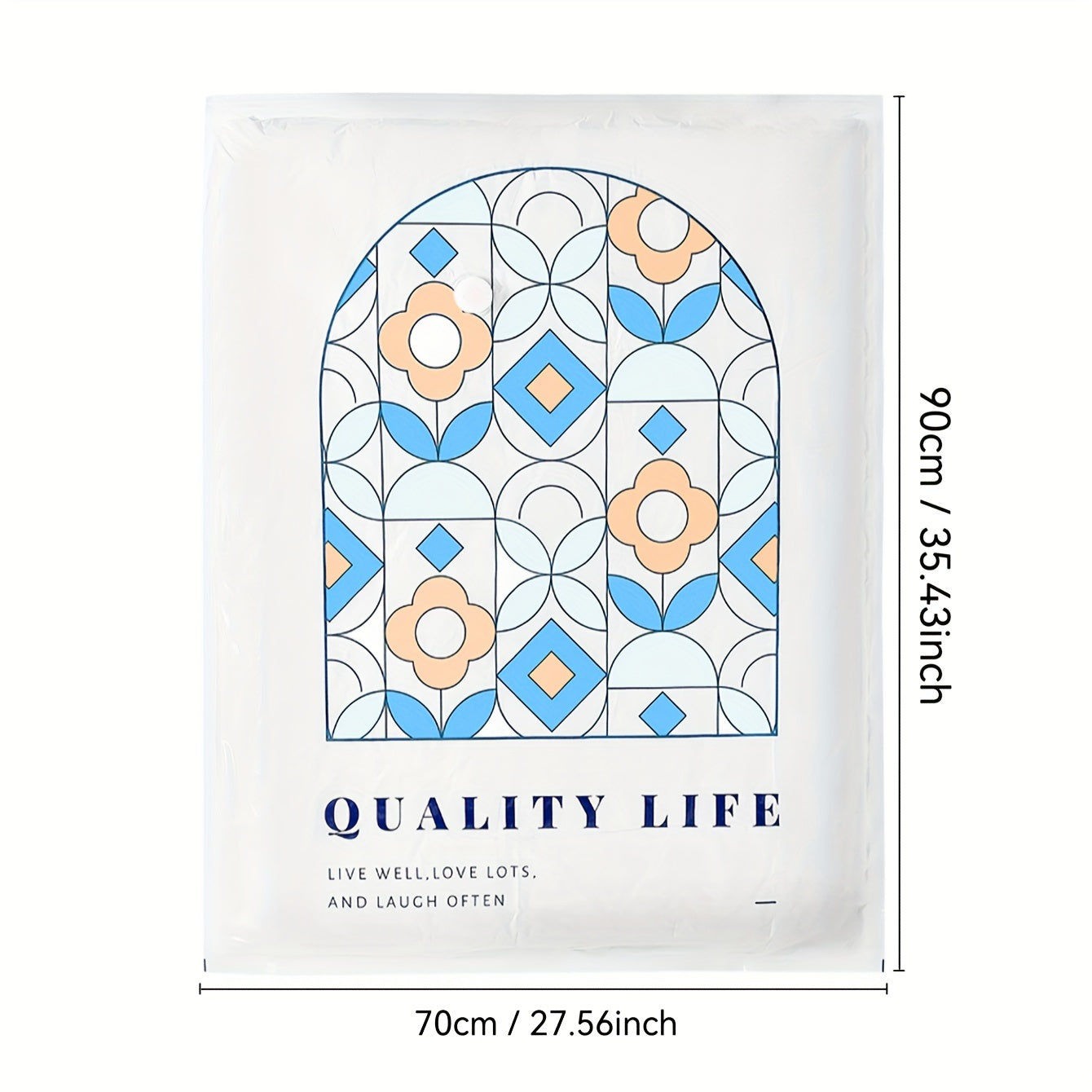 Vacuum Compression Storage Bags Set with Stained Glass Pattern for Clothes and Bedding