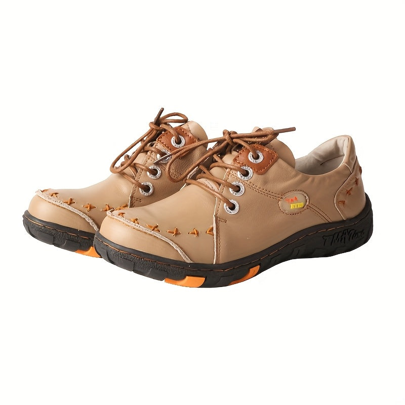 Women All-Season Casual Sneakers TPR Sole Lace-Up Black Orange