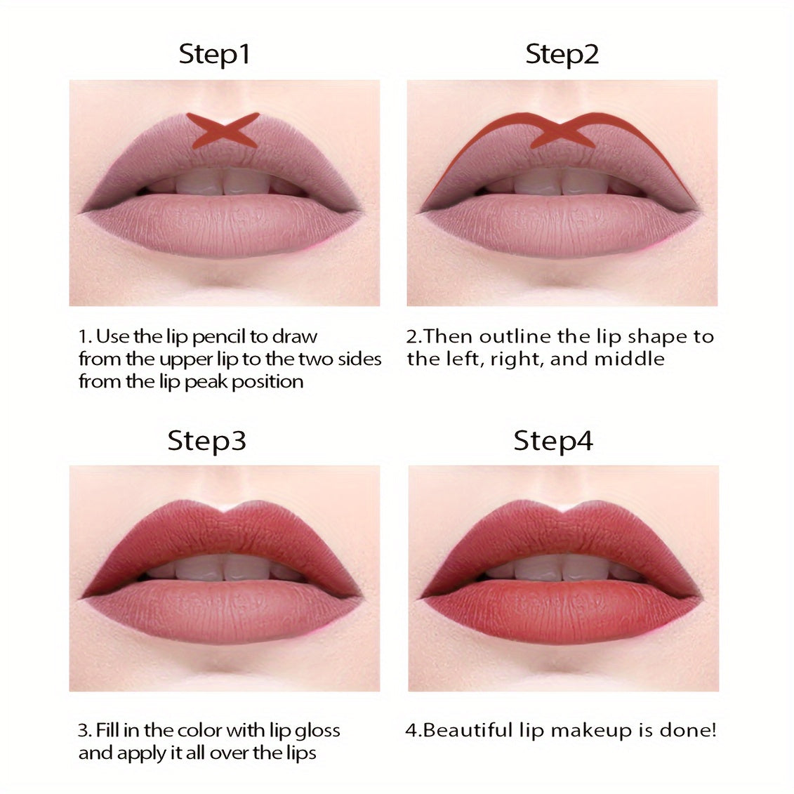 Женский матовый водостойкий карандаш для губ из бархата, стойкий, красно-коричневый